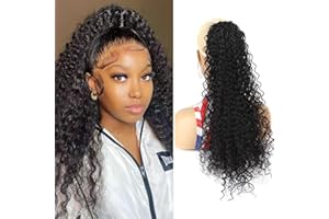 aikaa Curly Ponytail Extension for Black Women Curly Drawstring Ponytail Hair Extension Ponytail Long Curly Ponytail Hair Extensions 20 Inch Ponytail Extension Black Girl