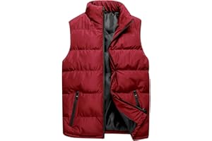 KOBILEE Piumino Smanicato Trapuntato da Uomo Antivento Leggero Cotone Giacca Invernale senza Cappuccio Piumino Smanicato 100 Grammi Corto Gilet Imbottita Senza Maniche Giubbotto Smanicato Giubbino 4Xl
