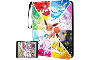 AMYCORE Trading Card Binder 400 Pockets, 4 Pocket Premium Card Album Holder with 50 Double-Sided Removable Sleeves, Zipper Carrying Card Folder Display Storage Case for Boys Girls Birthday Gifts