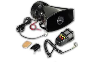 Zento Deals 80W Car Siren Horn Mic PA Speaker System Emergency Sound Amplifier-5 Tones