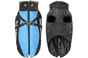 JODSEN Cappotto Impermeabile per Cani Giacca Invernale Calda,Grande Cappotto Invernale Per Cani Giacca per Cani con Imbracatura Gilet Riflettente Antivento per Cani Grandi,Cani di Taglia Grande (5XL, Blu)