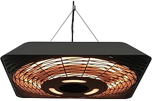 ‎OUTSUNNY Outsunny Infrarotstrahler 2000 Watt Heizstrahler mit Fernbedienung 3 Heizstufen Schutzhülle LED-Anzeige IP45 Wärmestrahler Terrassenstrahler Standheizer Infrarotheizung Schwarz