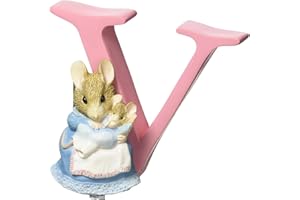 Enesco A5014 Beatrix Potter Hunca Munca e il suo cucciolo con la lettera V