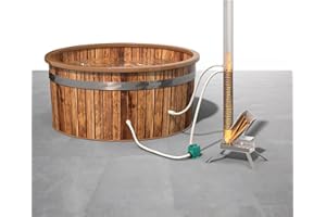 ECOPOOLTECH ECO POOLTECH Chauffage de Piscine en Bois Portable - Pompe à Chaleur en Acier Inoxydable - Échangeur de Chaleur - pour spas, Baignoire, Piscine