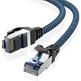 CABNEER Cat 8 Ethernet Cable 2m 1 Piece Braided Network Cable | High Speed 40Gbps and 2000MHz Gold Plated RJ45 Connector Flex