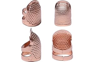 ‎J.CARP J.CARP Fingerhut, Metall, rotgoldfarben, verstellbar, Fingerspitze, Fingerhut, Nähen, Quilten, Handwerk, Zubehör, Nähwerkzeug (2 Größen, S/M)