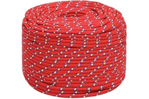 ‎VIDAXL vidaXL Boat Rope Anchor Line Mooring Rope Polypropylene Rope Braided Braided Rope Red 10 mm 25 m Polypropylene