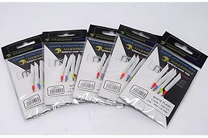 HAWKRIDGE MARINE RIG PRO SERIES - DAYLIGHTS WHITE FLASH 5 Packs of Single Type Commercial Quality Sea Feather Lure Fishing Rigs - for Sea Boat Shore for Mackerel, Herring, Bass & Cod