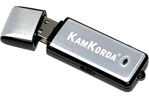 KamKorda Digital Mini Voice Recorder | 2 in 1 8GB USB Memory Stick and USB Recording Device | for Office, University, College, Lectures, Interviews | Grey