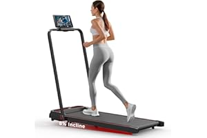 ‎TVDUGIM Laufband für Zuhause mit Neigung, 2 in 1 Walking Pad, Laufband mit Steigung, 2.5HP Under Desk Schreibtisch Treadmill für Zuhause & Büro, Fernbedienung, Keine Installation