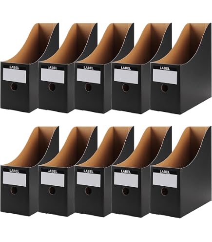 Lot De 10 Range-revues Oxford Format A4 - Dos De 10cm, PVC, Couleurs Assorties
