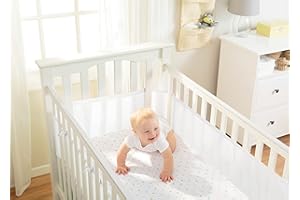 BreathableBaby Breathable Mesh Liner For Cot Beds — Covers 4 Sides — Classic — 3 mm — White — Long + Short Panels — Non-Padded Single Layer — Safer Than a Crib Bumper — UK/EU Safety Tested