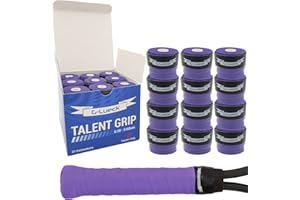 G-Lueck Lot de 27 bandes de préhension de tennis Overgrips Talent Grip | 0,50 à 0,60 mm d'épaisseur | Pour raquettes de badminton de squash et golf avec bande de fermeture autocollante | très adhérente