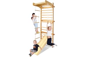 ‎LARS360 LARS360 Multifunktions Sprossenwand Set für Kinder, Holz Klettergerüst Indoor - Kletterwand, Klettergerüst, Turnwand - Bestes Fitnessstudio für alle Familie, Sportgeräte ab 3 Jahre