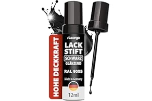‎LICARGO LICARGO Lackstift Schwarz Glänzend 12ml – Perfekte Deckkraft und schnelle Trocknung - Professionelle Ergebnisse für Steinschläge - Auto Lackstift Schwarz Glänzend, Kratzer Entferner Auto Schwarz
