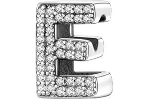 MULA 925 Sterling Silver Charms for Bracelets and Necklaces A-Z Alphabet Beads Dangle Pendants with 5A Cubic Zirconia Jewelry for Women Family