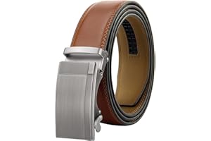 Chaberlu Gürtel Herren,Ledergürtel Ratsche Automatikschließe Business Anzug Gürtel Verstellbarer Leder Gürtel für Jeans, Breit 35mm, Größe Angepasst