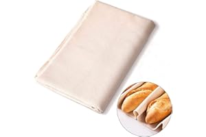 HO2NLE - Tela de panadero profesional, capa de panadero antiadherente, paño de pan de lino para hornear, varita francesa, panes, bricolaje, 77 x 45 cm