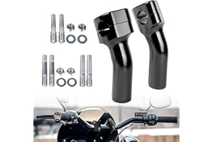 Sresk 2,5 cm Lenkererhöhung Klemme rund, 10,2 cm Höhenerhöhung Motorrad Pullback Lenker Universal Zubehör Kompatibel mit Harley Dyna Softail Honda Kawasaki Vulcan Suzuki Yamaha (Schwarz)