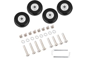 OCGIG 2 Pares de Maletas de 45x18mm Ruedas de Repuesto, Rodillos giratorios de Goma, Herramientas Importantes de Mantenimiento de rodamientos