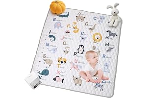 Zaxiva Babymatta 180 x 150 cm, barnmatta, babyaktivitetsmatta, vikbar vadderad babymatta, mjuk och tvättbar, babymatta för inomhus/utomhus, perfekt för de första stegen