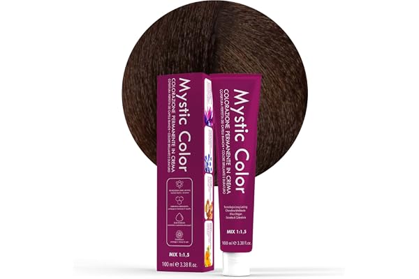 Mystic Color, Coloration Cheveux, Formule Enrichie en Huile d'Argan et Calendula, Crème Colorante Permanente Longue Durée, Brun Cacao 4.7, 100 ml