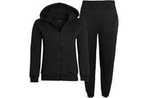 shelikes Kids Tracksuits Fleece Hooded Zipped Top Joggers Bottoms Jacket And Trouser For Boys Girls