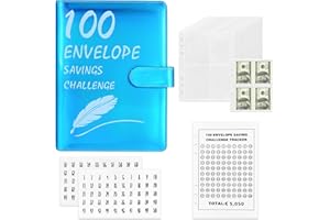CUINIUNAID Sparbuch für Geld Challenge 100 Envelope Challenge Binder A5 Fun Way to Save €5,050, 100 Envelope Saving Challenge Geldsparmappe Geldsparen Spar Challenge Geld Sparen Challenge Sparchallenge Budgeting
