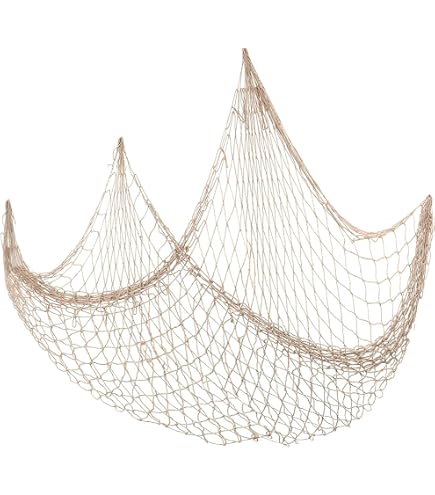 Decorative Fishing Net with Sea Shells, 1M*2M Nautical Fish Net Decoration Mediterranean Style Hanging Photo Netting Wall Hanging Decor for Party Home Home & Kitchen