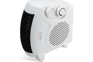 CUQOO Powerful 2KW Fan Heater with 2 Heat settings & Cool Function - Upright Electric Quiet Space Heater for Home with Variable Thermostat, Low Energy Usage