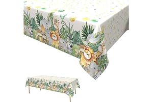 Dagelar Jungle Animal Birthday Tablecloth,Safari Table Covers Plastic Party Tablecloths Jungle Theme Birthday Party Decoration for Kids 137 * 274cm