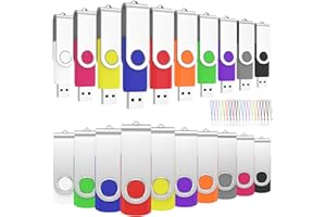 ABLAZE Pendrive 16GB 20 Piezas, Memorias USB 2.0 Pen Drive 16GB para PC Windows TV Mac (10 Colores)
