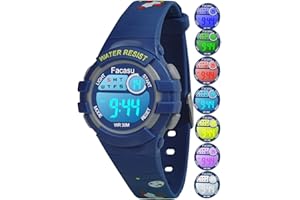 FACASU Orologio Digitale Bambini Bambine,Orologio Ragazzi Ragazze Sportivo per Esterni Impermeabile,Colorato con Luce e Cronometro Sveglia Regalo Bambini Bambine Ragazzi