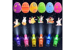 SYAKZK Ostergeschenke Kinder, 6 Pcs Ostereier mit Fingerscheinwerfer, Ostern Geschenke Kinder, Osterdeko Ostern Deko, Geschenk Mädchen 3 4 5 6 7 Jahre, Eier Ostereier Plastik