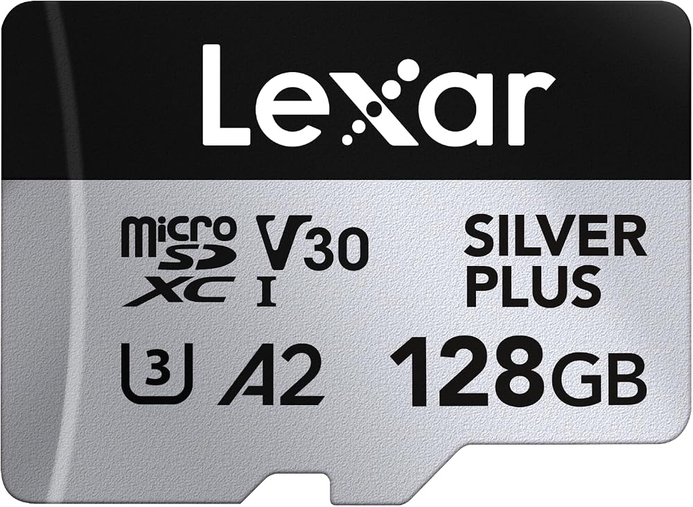 Lexar 128 GB Profesyonel Gümüş Artı Mikro SD Kart, UHS-I, C10, U3, V30, Full HD ve 4K, 205/150 MB/s'ye kadar microSDXC Hafıza Kartı, Videografçılar, Oyuncular için (LMSSIPL128G-BNANU)