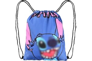 VIYAAN Stitch Sac de Gym, Stitch Kids Sacs à cordon, Sacs de Sport, Sac à Cordon Enfant, sacs à dos de corde de sport, pour Gym Yoga Ecole Natation Plage Camping Voyage