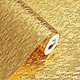 VEELIKE Gouden glitter behang zelfklevende glamour glitter stof rol goud sprankelend contactpapier voor meubels vinyl wrap voor keuken kasten slaapkamer woonkamer feest decoratie 40 cm × 300 cm VEELIKE Gouden glitter behang zelfklevende glamour glitter stof rol goud sprankelend contactpapier voor meubels vinyl wrap voor keuken kasten slaapkamer woonkamer feest decoratie 40 cm × 300 cm