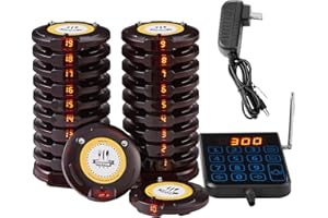 VEVOR Restaurant-Pager-System, Kabelloses Warteschlangensignal mit 500 m Reichweite, Piepser zur Rufannahme von Gästen mit Vibration und Blinken, 20 Pager für Imbisswagen, Kirche