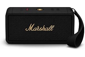 Marshall Middleton Haut-Parleur Bluetooth Portable sans Fil - 20+ Heures de Lecture Portable - Étanche IP67 - Noir & Laiton