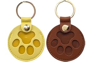 Duuclume Personalisierte Aufbewahrungsbox für Tierhaare für Hunde, Tierhaar-Aufbewahrungstasche, Pelz, Gedenk-Schlüsselanhänger für Haustiere, Hunde- und Katzenpfotenform, Leder-Schlüsselanhänger