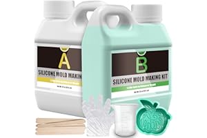 VIVIDYE Silicone Moulds Making Kit - 46oz / 1.2L Liquid Silicone Rubber for DIY Mould Making - Elastic 1:1 Mixing Ratio Fast Curing Moulding Silicone for Casting, Resin Moulds, Candle Mould, Soap Mould, Craft