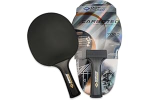 ‎DONIC-SCHILDKRÖT Donic-Schildkröt Tischtennisschläger CarboTec 7000, 100% Carbon, 2,3 mm Schwamm, Liga QRC - ITTF Belag, konkav, 758216, Schwarz