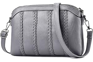 DORRISO Elegante Mujer Bolsos Bandolera Bolso Gran Capacidad PU Cuero Bolso Tote Bolso Trabajo Casual Viajes Bolsos Cruzados Gris A