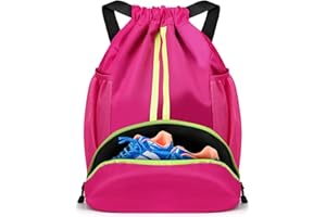 ‎BROTOU BROTOU Turnbeutel Fußballtasche Rucksack mit Kordelzug Verstellbar Tunnelzug Gymsack Wasserfest Sporttasche für Herren Damen Kinder Jugend