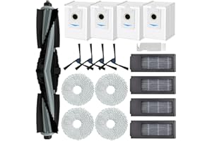 SpeHiate Accessoires pour ECOVACS DEEBOT X2 Omni Aspirateur Robot, Pièces de Rechange avec 1 Brosse Principale, 4 Sacs à Poussière, 4 Serpillières, 4 Filtres, 4 Brosses Latérales