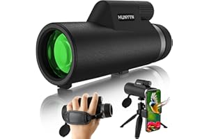 Monokular Teleskop, HUNYYN 12x42 HD Monokulare Fernrohr Wasserdicht mit Handy Halter & Stativ, BAK4-Prisma und FMC, Teleskop Gadget für Vogelbeobachtung/Jagd/Camping, Geschenke für Männer Papa Ihm