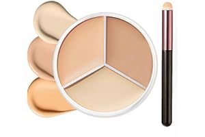 COLOROOM Cream Concealer Palette - 3 Colour Waterproof Concealer, Full Coverage Blendable Shades to Correct Dark Circles, Red Marks, Highlight & Contour Makeup for Women
