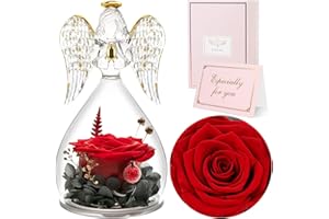 ‎SUNIA Sunia Ewige Rose Engel Geschenke für Frauen, Engel Figur Geschenke für Mama, Geburtstagsgeschenk für Frauen, Mutter Oma Geschenk, Schutzengel Rose Geschenk zum Muttertag Weihnachten Valentinstag