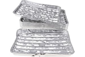 P Prettyia 20pcs/Set Disposable Aluminum Foil Pans Barbecue Grilling Trays Baking Plate