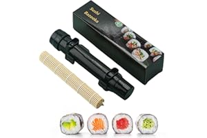 Frdelma Kit para Hacer Sushi,2-Piezas Sushi Maker con esterilla de bambú,DIY Roller Tool para principiantes en casa (Negro)